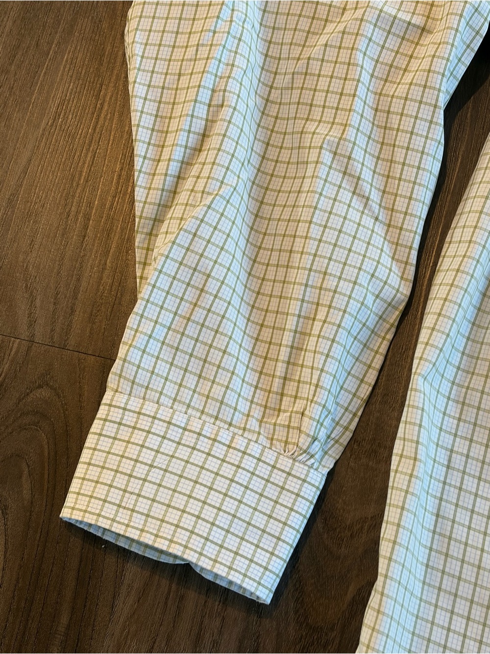 Brooks Brothers 346 Light Green and White Checked Button-Down Shirt 100% Cotton - Picture 8 of 9